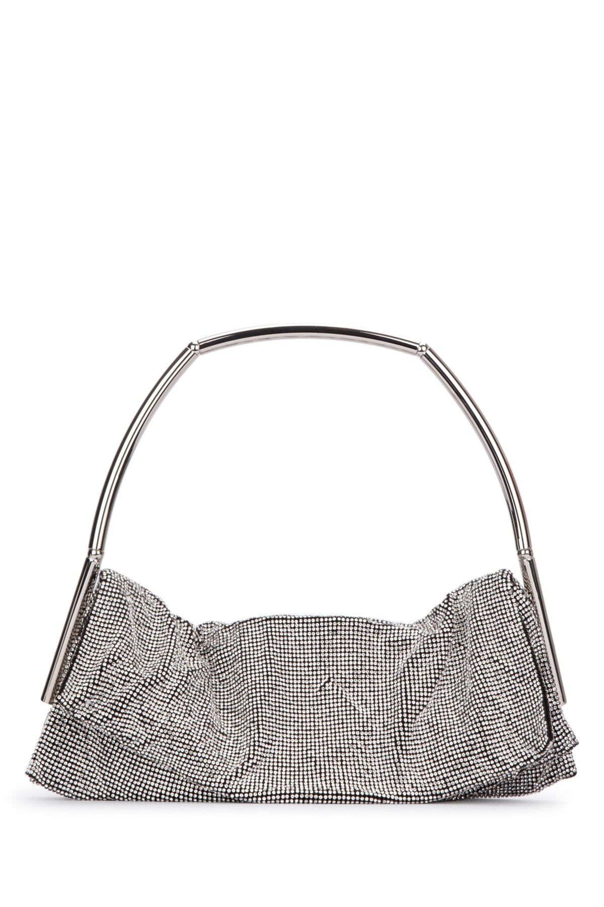 Benedetta Bruzziches Beaded Metal-Frame Clutch — Silver
