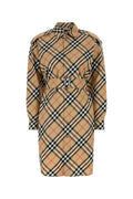 Burberry Checked Cotton Dress — Beige