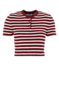 Prada Striped Terry Fabric Polo — Red