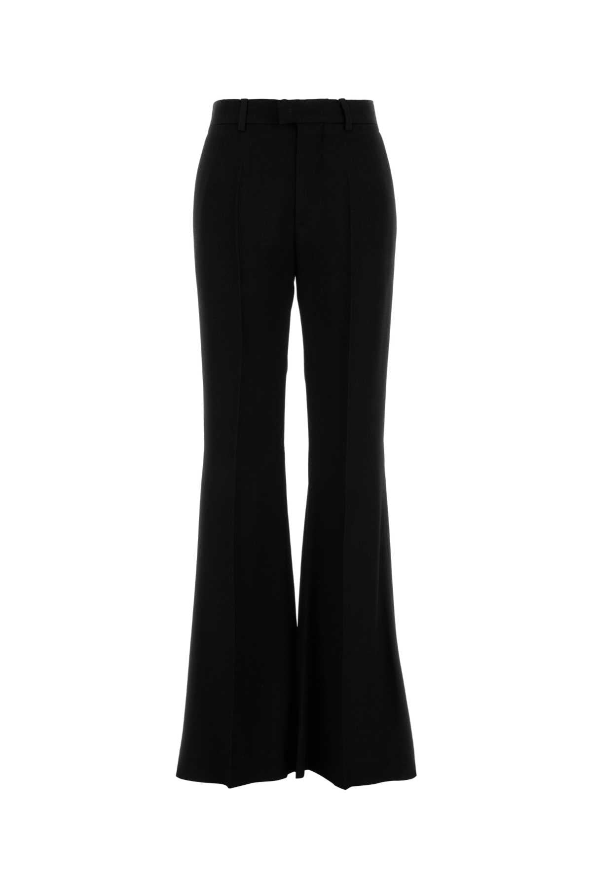 Balenciaga Flared Viscose Trousers — Black