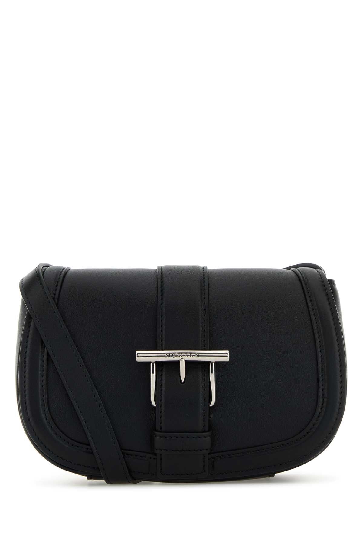 Alexander McQueen T-Bar Satchel Mini Bag — Black