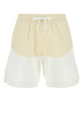 Herno Two-Tone Cotton Blend Bermuda Shorts — White