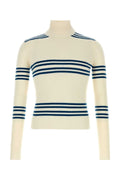 Prada Striped Wool Sweater — Beige