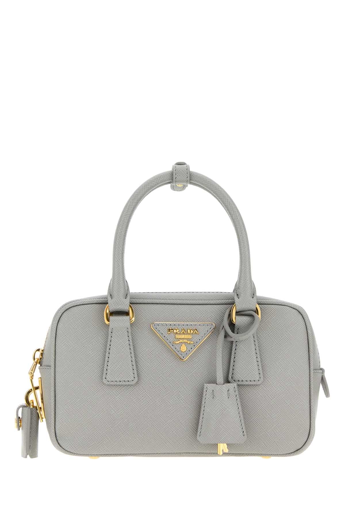 Prada Saffiano Leather Shoulder Bag — Gray