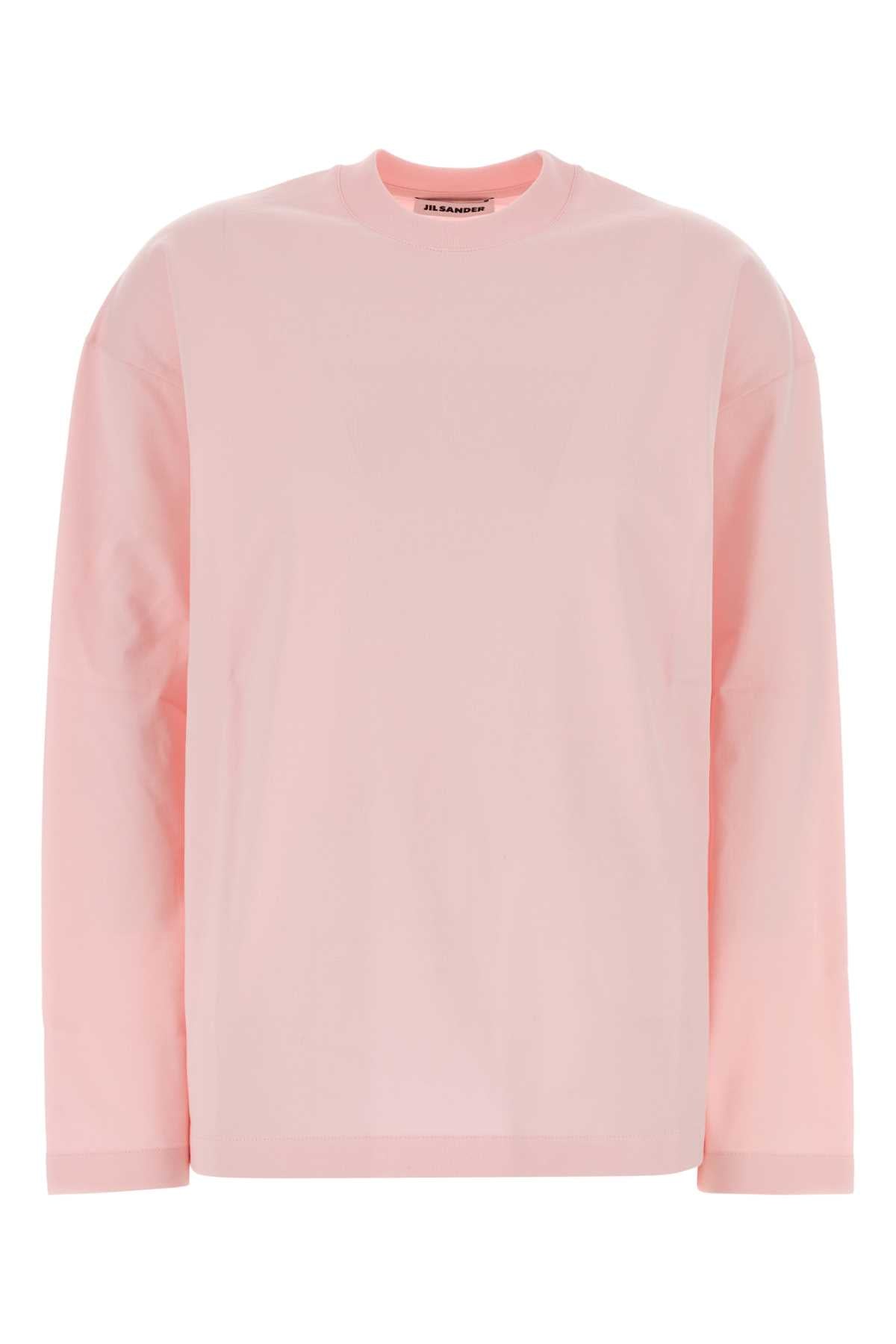 Jil Sander Cotton Crew Neck T-Shirt — Pink