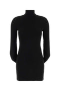 Alexander Wang Stretch Jersey Turtleneck Mini Dress — Black