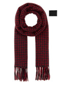 Jil Sander Houndstooth Wool Scarf — Red