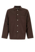 Tekla Poplin Pyjamas Shirt — Brown