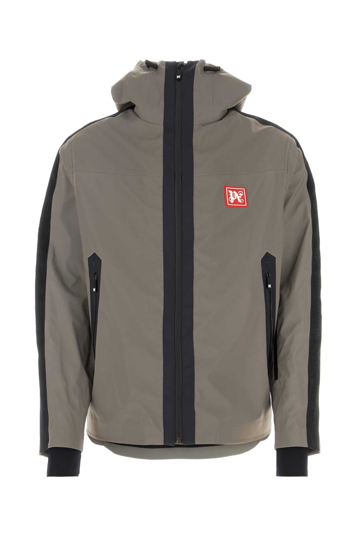 Palm Angels Color-Block Polyester Ski Jacket — Taupe