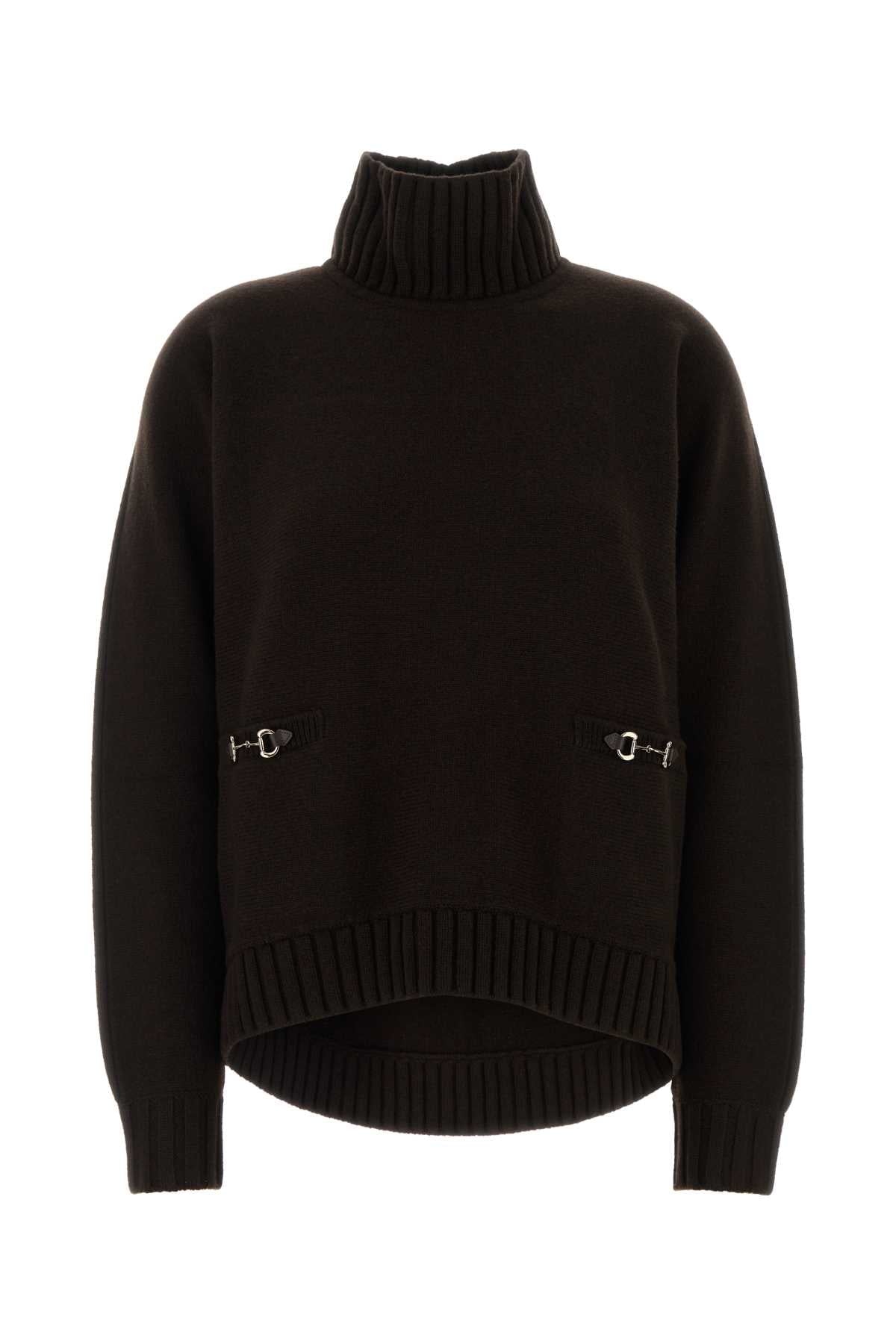 Gucci Wool Cashmere Blend Sweater — Brown