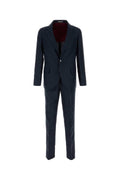 Brunello Cucinelli Silk Linen Wool Blend Pant Suit — Navy