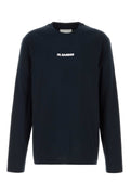 Jil Sander Logo-Print Cotton T-Shirt — Navy