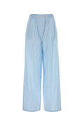 Prada Embroidered Silk Pyjama Trousers — Blue
