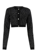 Versace Embroidered Viscose Blend Cardigan — Black