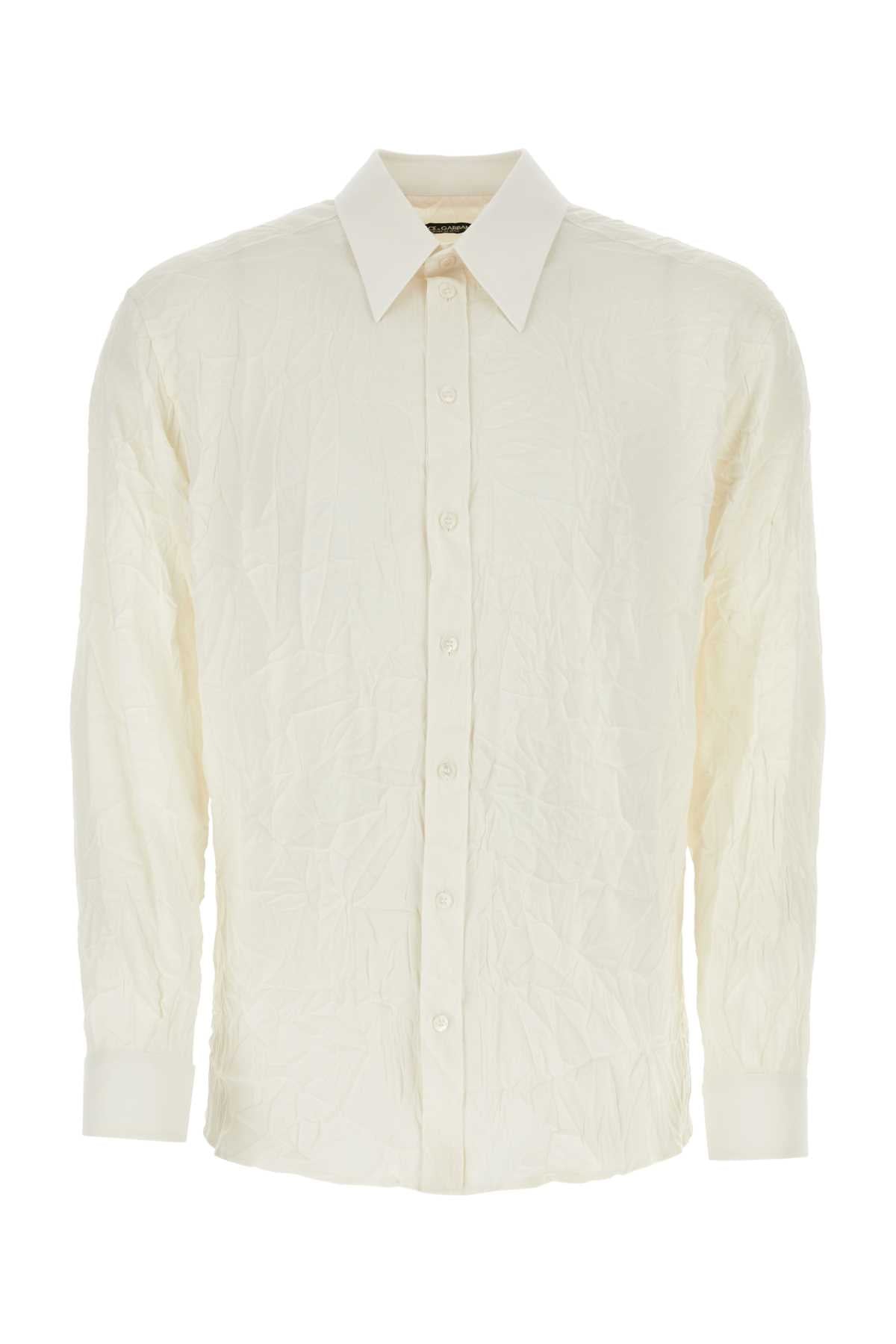 Camisa de seda elástica Dolce & Gabbana — Blanco
