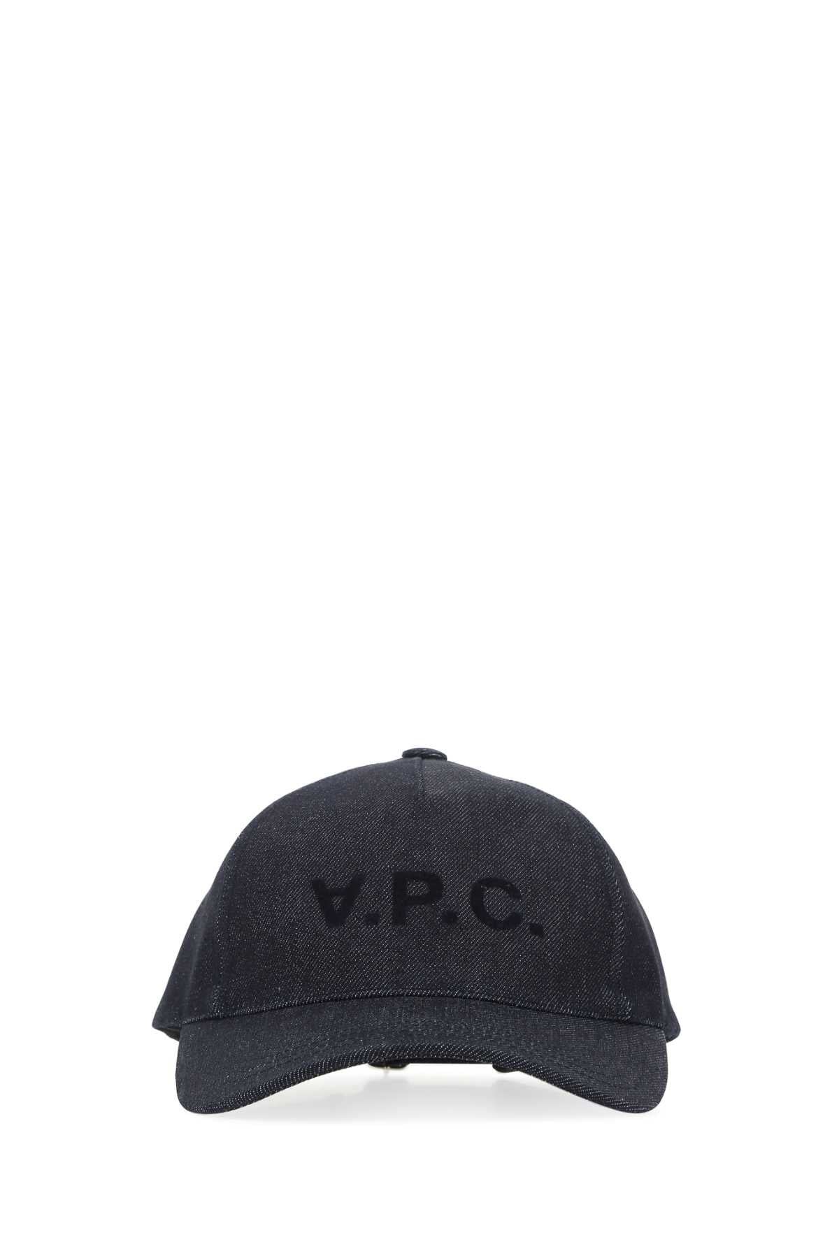 A.P.C. CAPPELLO Denim Baseball Cap — Navy