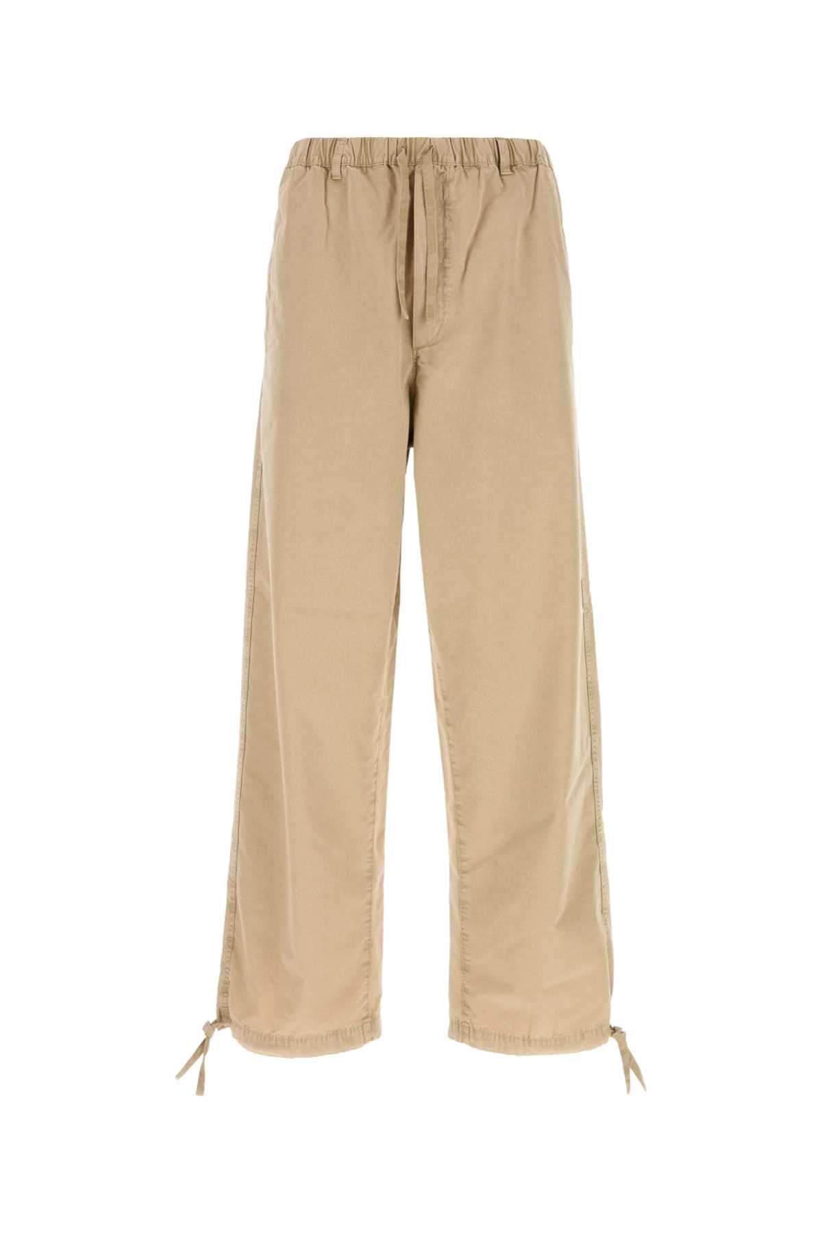 Ferragamo Cotton Blend Trousers — Beige
