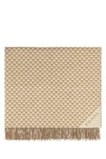Prada Wool Blend Symbole Jacquard Shawl — Beige