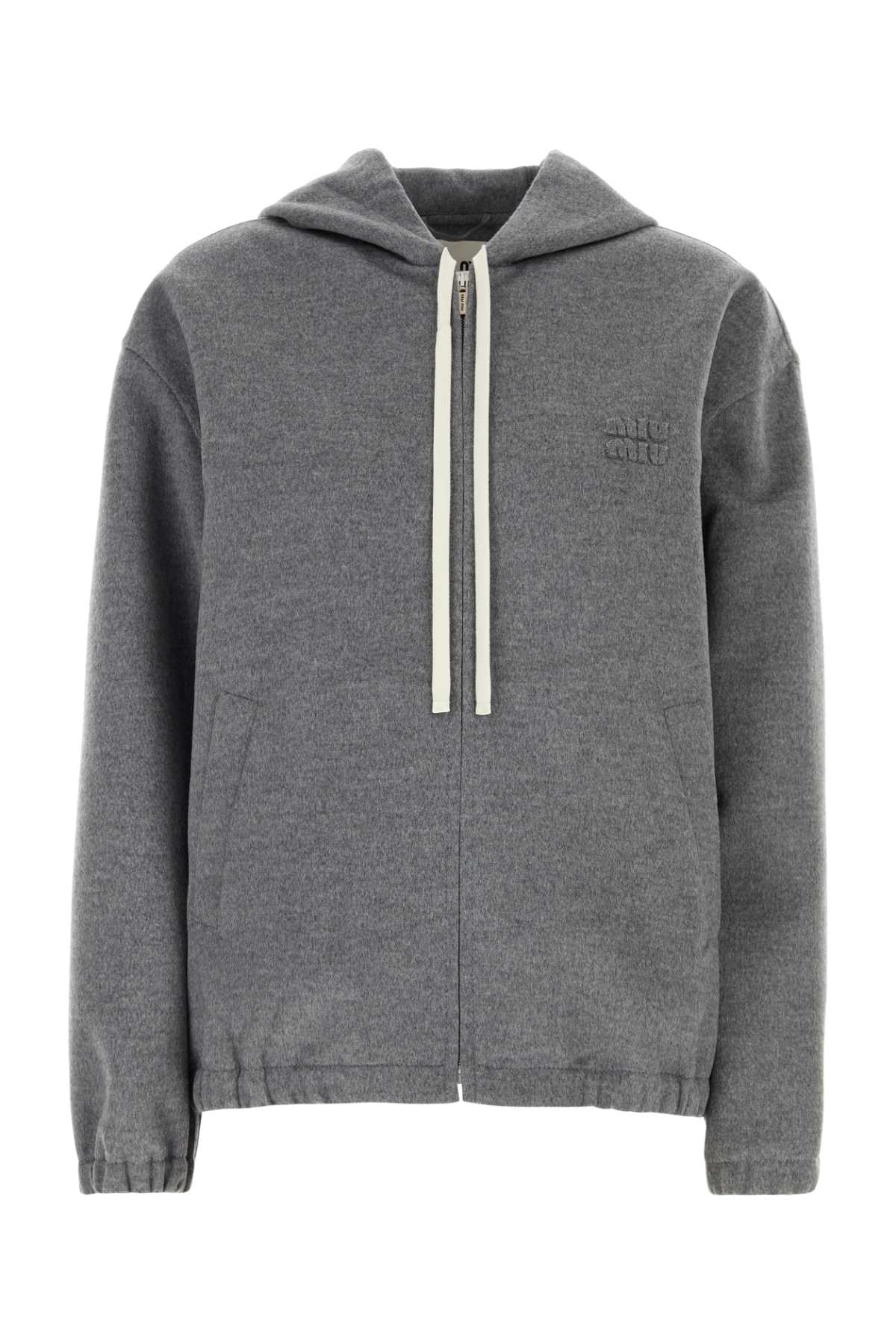 Miu Miu Virgin Wool and Cashmere Blend Jacket — Gray