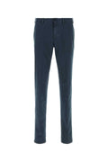 Pt Torino Stretch Cotton Trousers — Navy