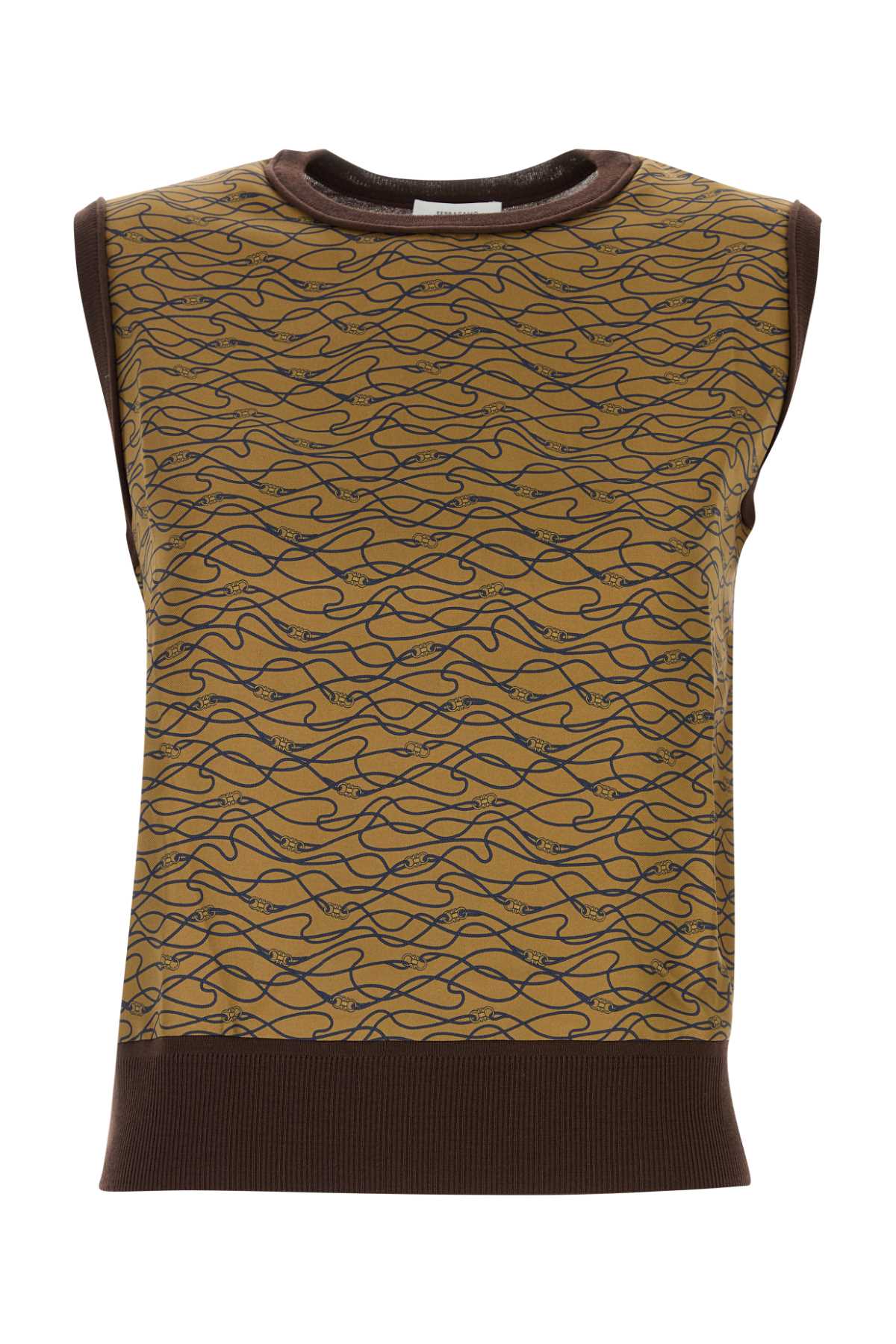 Ferragamo Expresso Sweater Vest — Brown