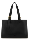 Jil Sander Cannolo Shopping Shoulder Bag — Black