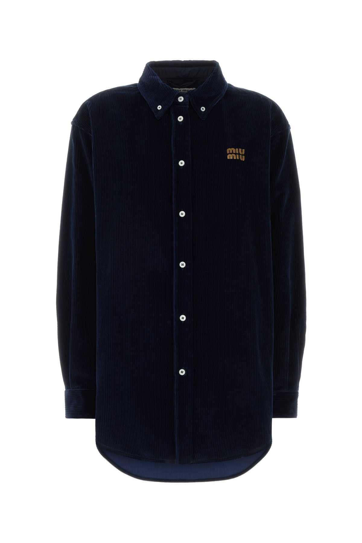 Miu Miu Corduroy Shirt — Navy