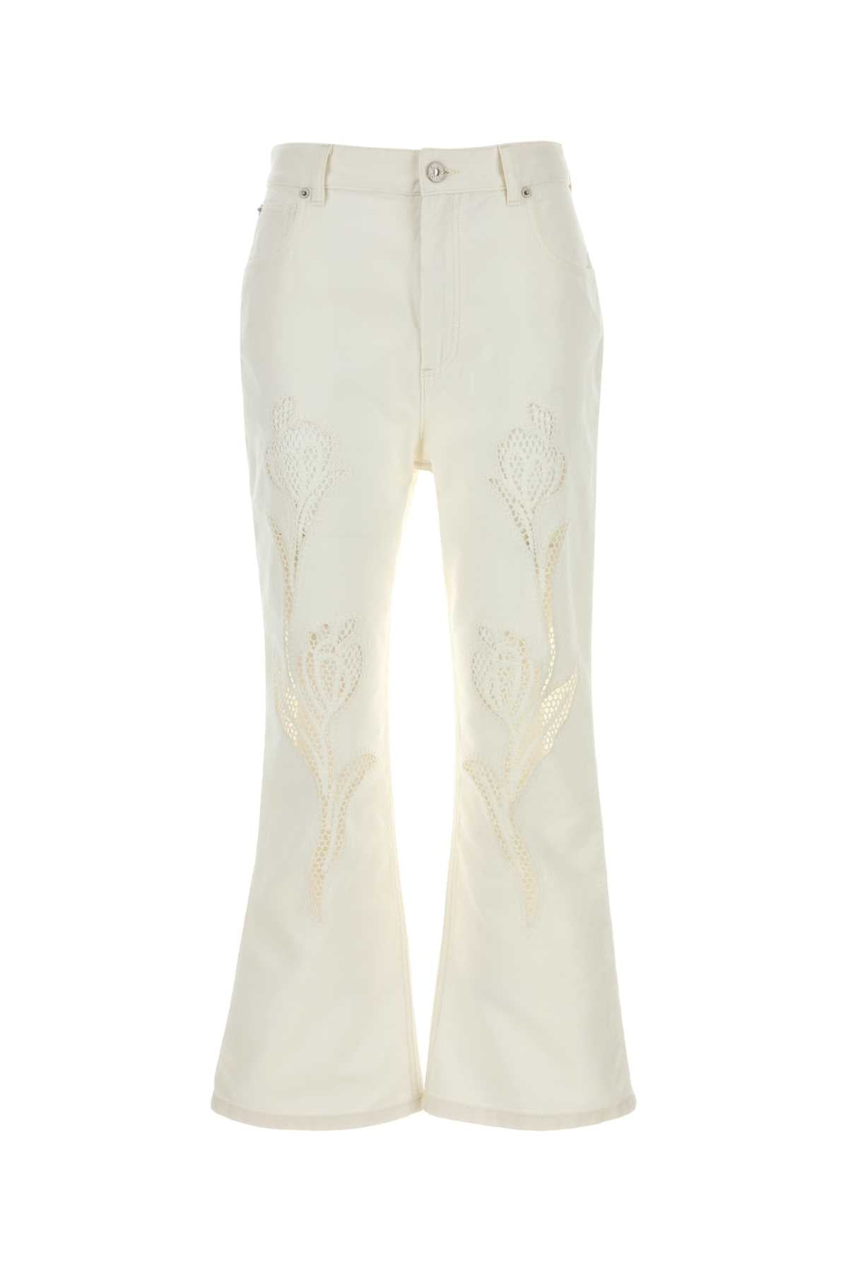 Marni Embellished Denim Jeans — White