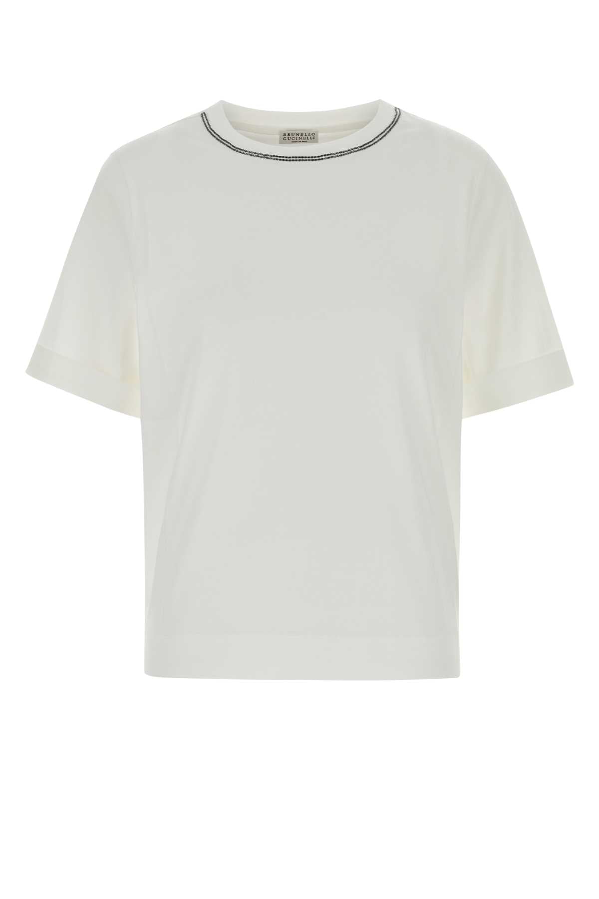 Brunello Cucinelli Cotton Crew-Neck T-Shirt — White