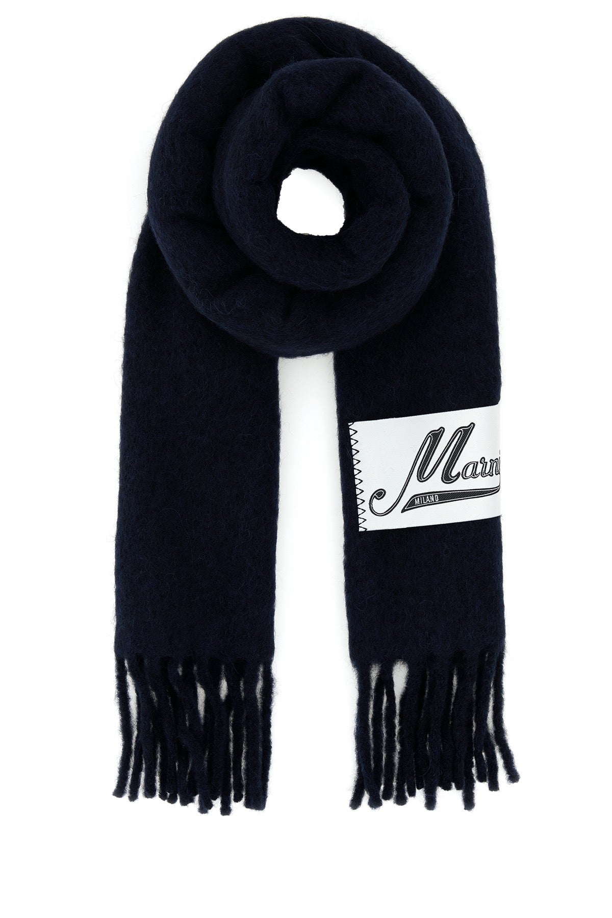 Marni Alpaca Blend Scarf — Navy