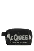 Alexander McQueen Graffiti Logo Beauty Case — Black