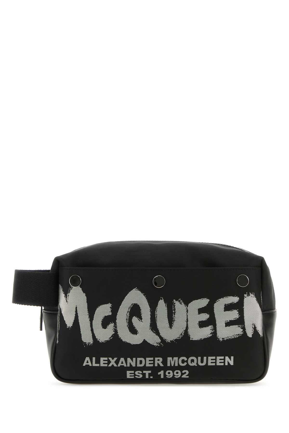 Alexander McQueen Graffiti Logo Beauty Case — Black