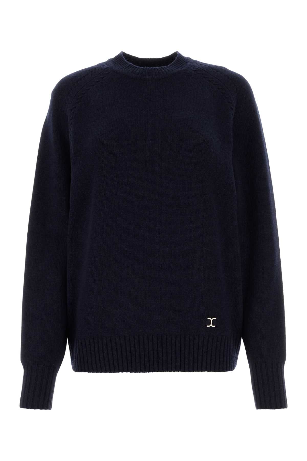 Chloé Cashmere Blend Oversize Sweater — Navy