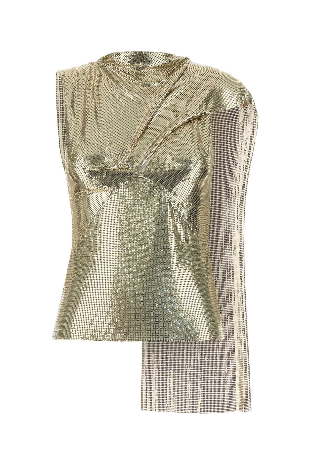Rabanne Aluminium Mesh Tank Top — Gold