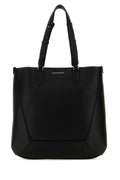 Alexander McQueen Pebbled Calf Leather Tote Bag — Black