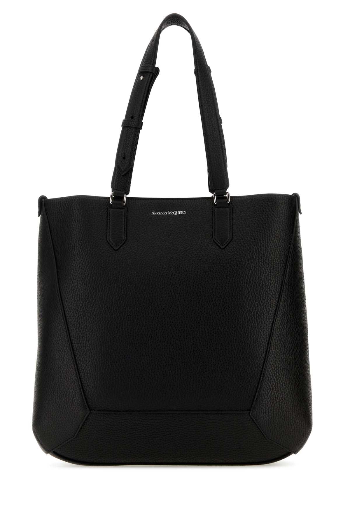 Alexander McQueen Pebbled Calf Leather Tote Bag — Black