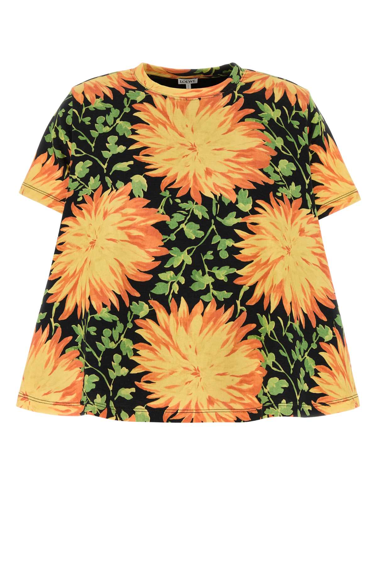 Loewe Floral-Print Cotton Blend T-Shirt — Multicolor