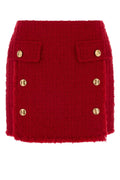 Versace Tweed Mini Skirt — Red