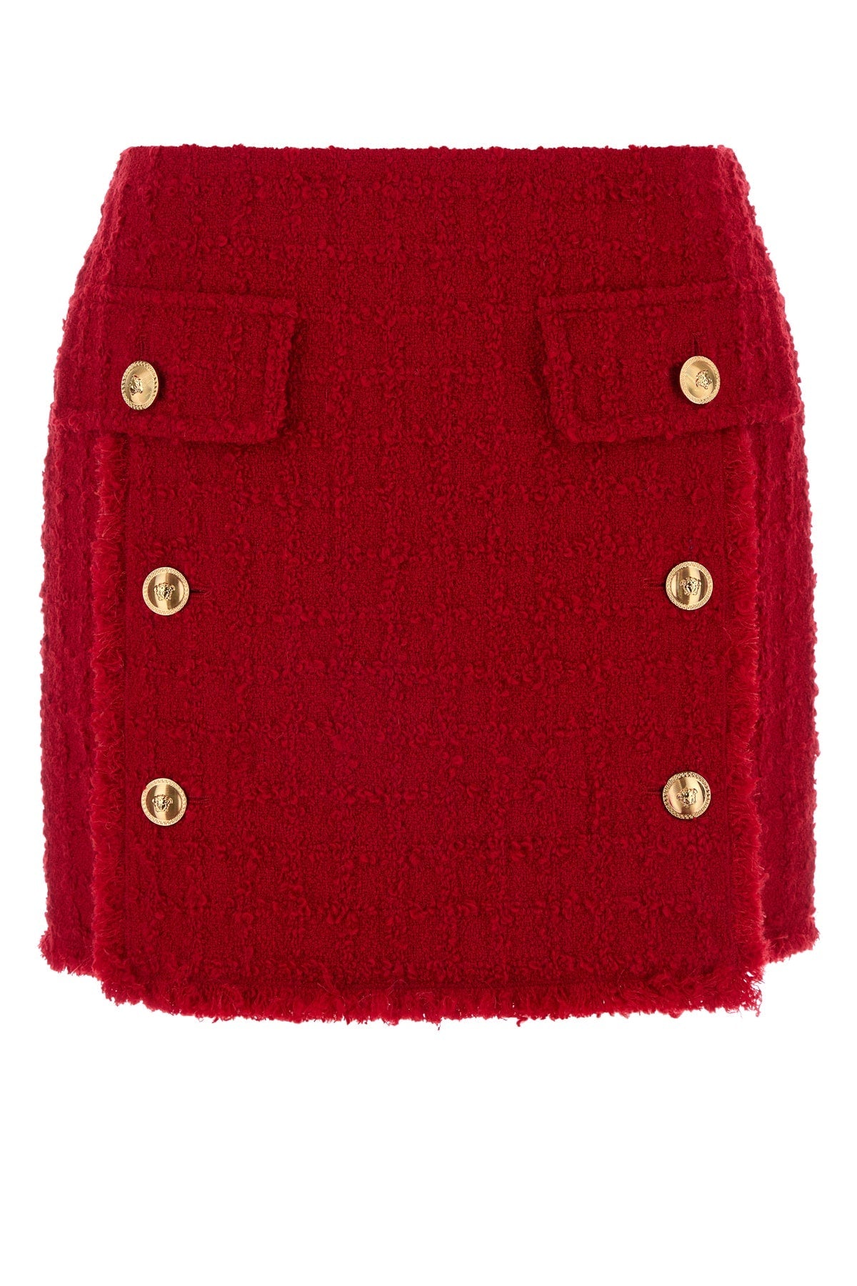 Versace Tweed Mini Skirt — Red