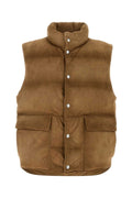 Prada Suede Down Gilet — Beige