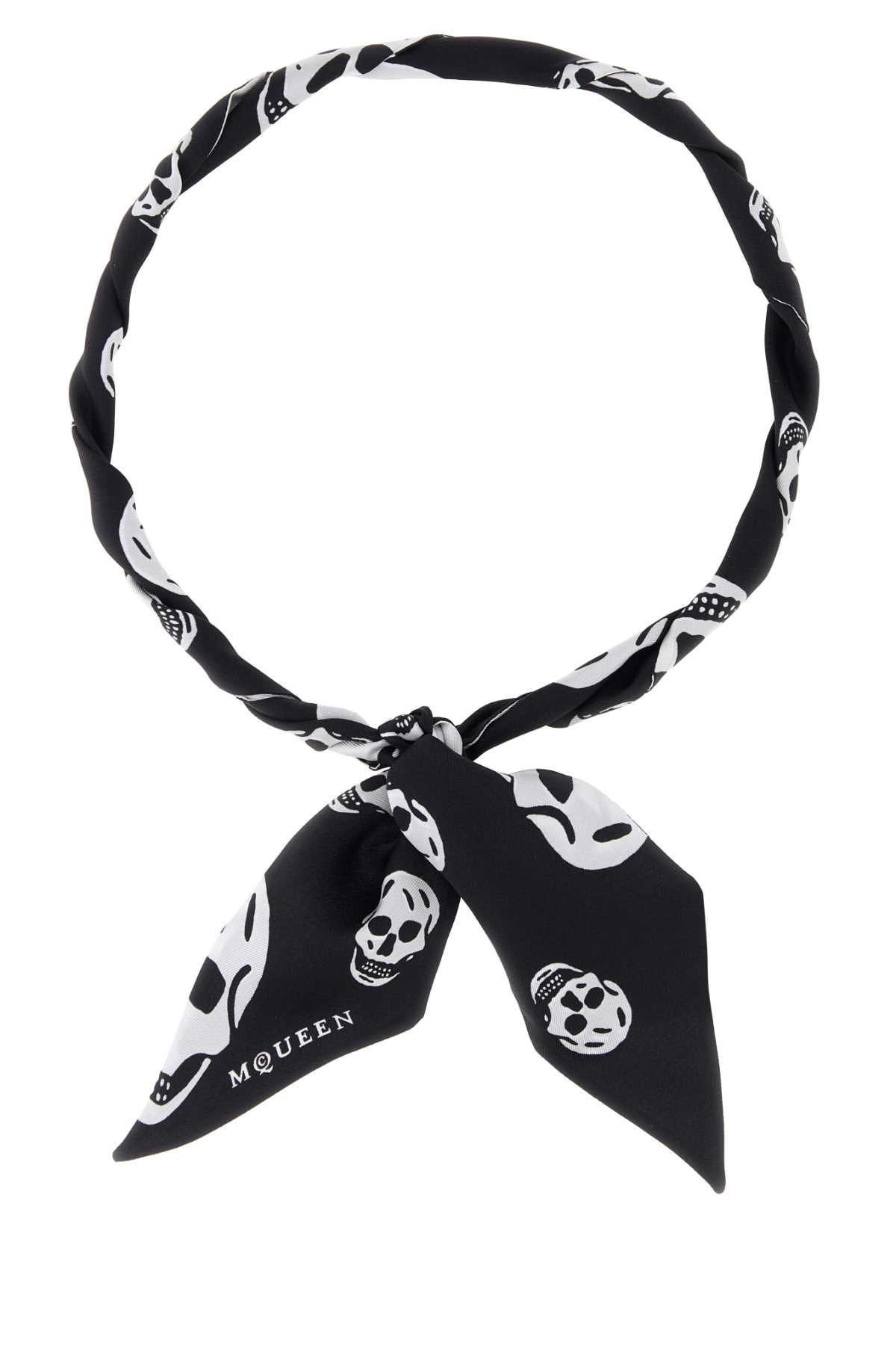 Alexander McQueen Rib Skinny Skull Scarf — Black
