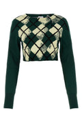 Burberry Argyle-Jacquard Cotton Sweater — Green