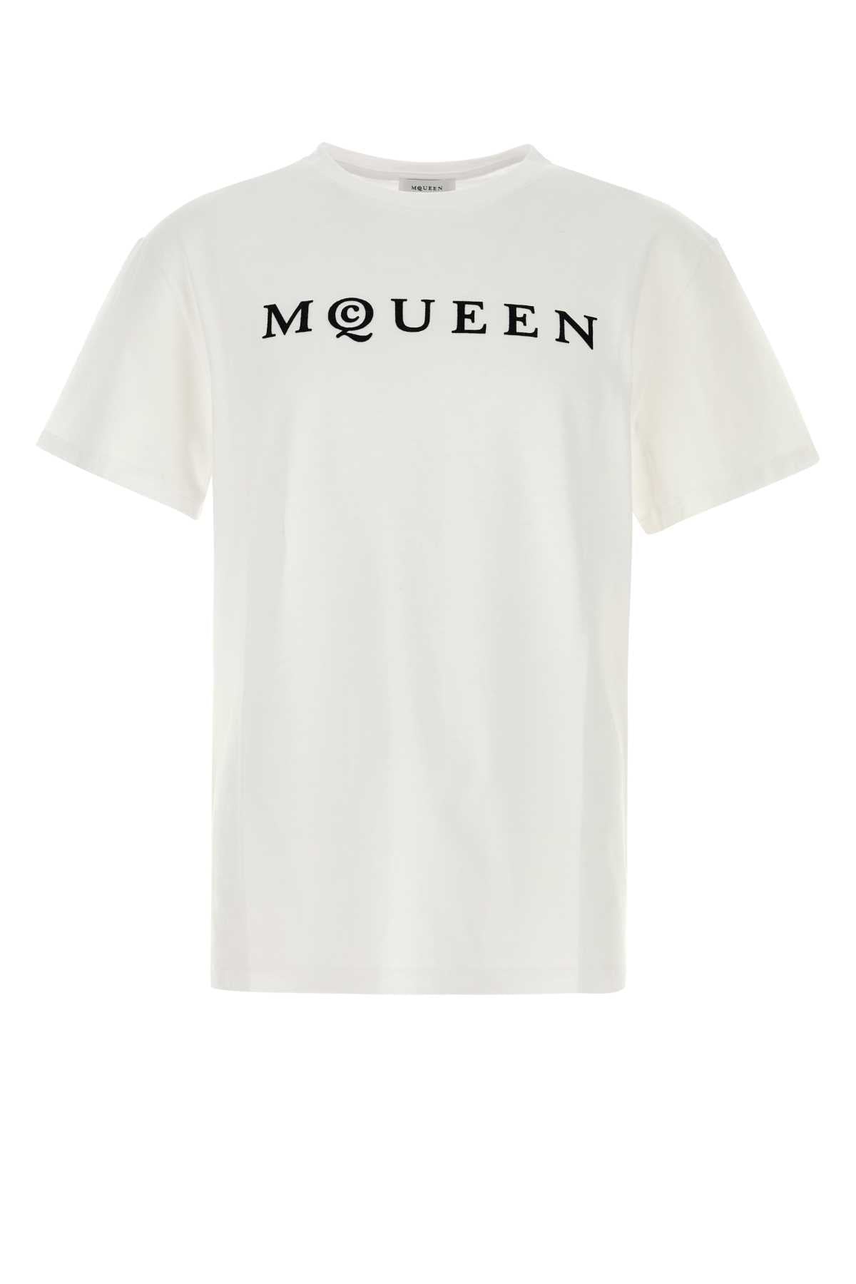 Alexander McQueen Logo-Print Cotton T-Shirt — White