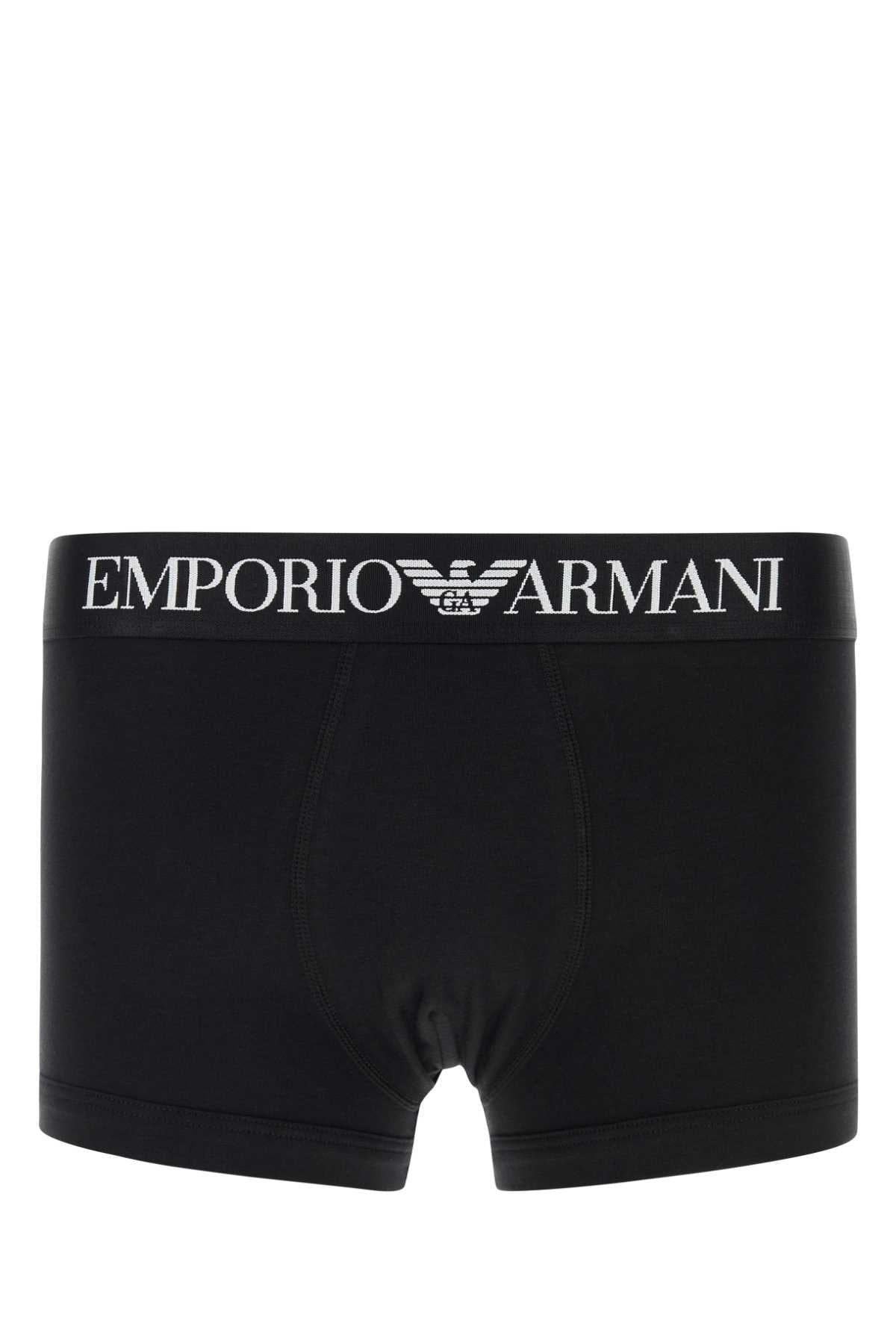 Emporio Armani Stretch Cotton Boxer — Black