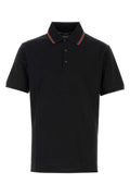 Gucci Web-Stripe Collar Piquet Polo Shirt — Black