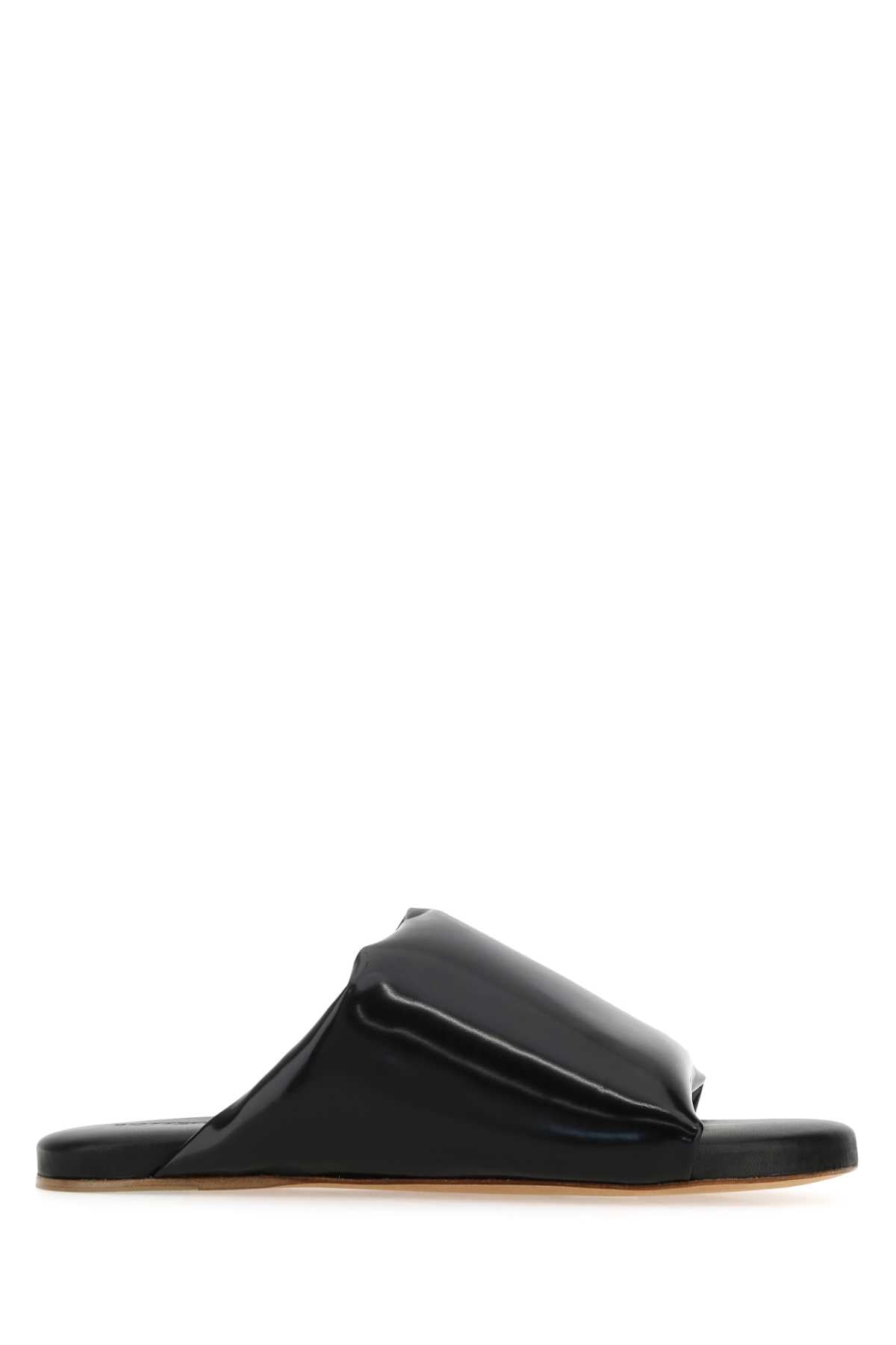 Bottega Veneta Nappa Leather Cushion Slipper — Black
