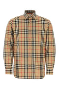 Burberry Check Cotton Poplin Shirt — Beige