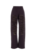 MM6 Maison Margiela Distressed Cotton Joggers — Purple