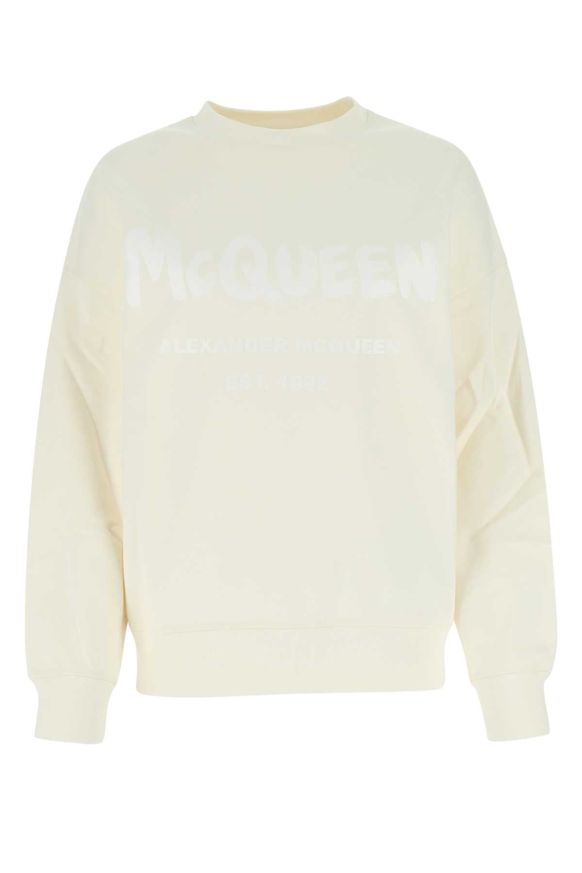 Alexander McQueen Cotton Oversize Sweatshirt — Ivory