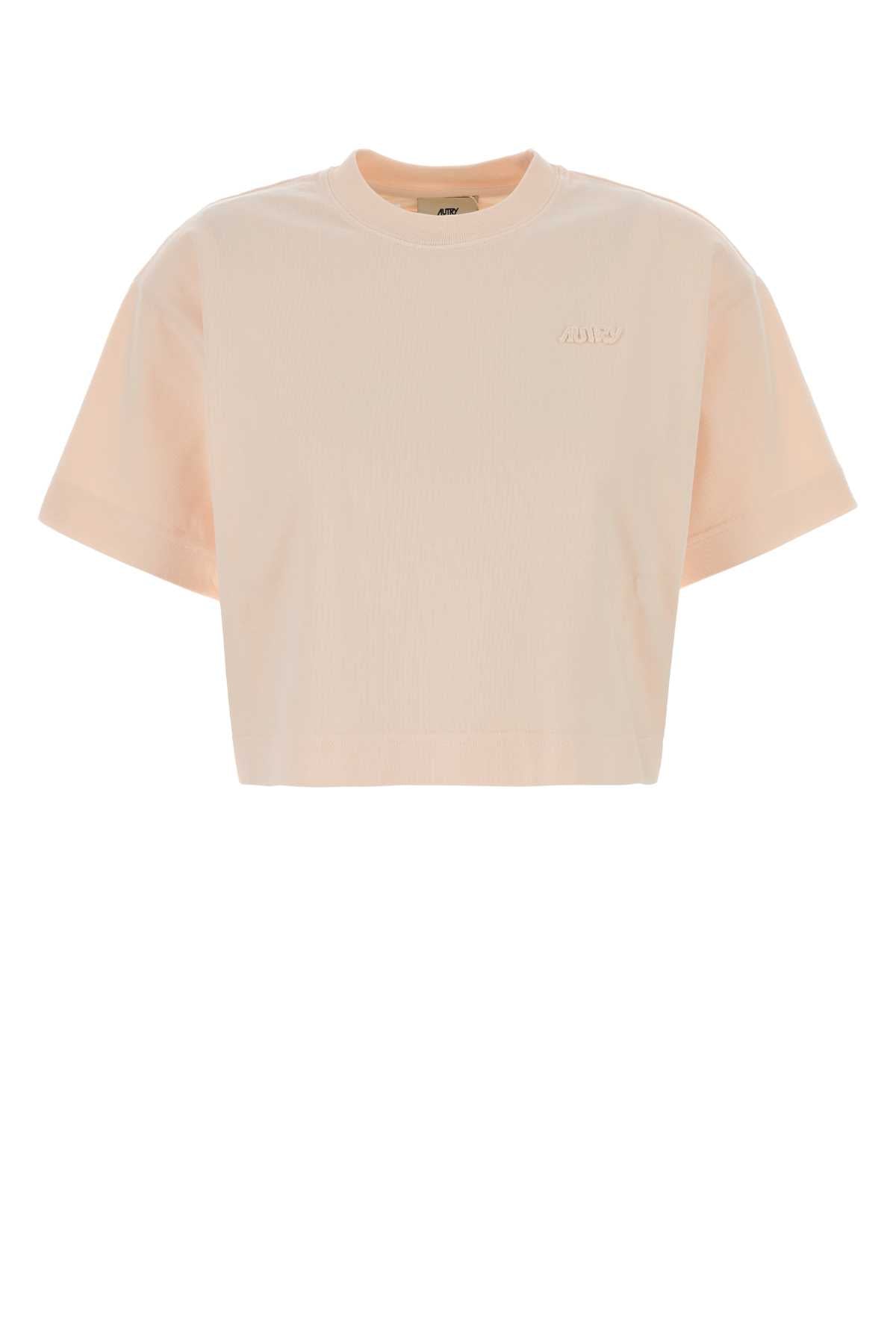 Autry Cotton Crew Neck T-Shirt — Pink